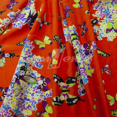 Плательная ткань "Софи" 7.1, 75 гр/м2, шир.150 см, принт бабочки - купить в Нефтеюганске. Цена 241.49 руб.