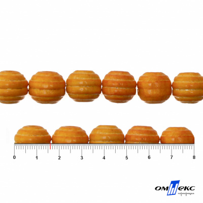 0309-Бусины деревянные "ОмТекс", 16 мм, упак.50+/-3шт, цв.003-оранжевый - купить в Нефтеюганске. Цена: 62.22 руб.