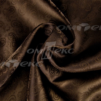 Ткань подкладочная жаккард Р14098, 19-1217/коричневый, 85 г/м2, шир. 150 см, 230T - купить в Нефтеюганске. Цена 166.45 руб.