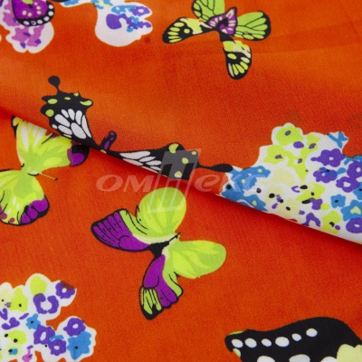 Плательная ткань "Софи" 7.1, 75 гр/м2, шир.150 см, принт бабочки - купить в Нефтеюганске. Цена 241.49 руб.