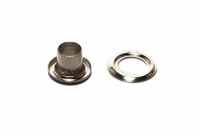 Люверсы металлические "ОмТекс", блочка/кольцо, (3 мм) - цв.никель - купить в Нефтеюганске. Цена: 0.18 руб.