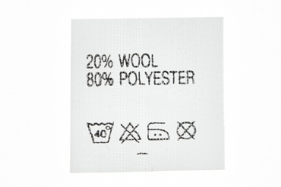 Состав и уход 20% wool 80% poliester - купить в Нефтеюганске. Цена: 64.21 руб.