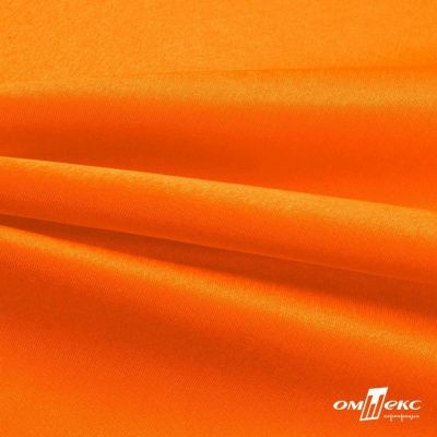 Поли креп-сатин 15-1263, 125 (+/-5) гр/м2, шир.150см, цвет оранжевый - купить в Нефтеюганске. Цена 155.57 руб.