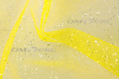 Сетка Глиттер, 40 гр/м2, шир.160см, цвет жёлтый - купить в Нефтеюганске. Цена 163.01 руб.