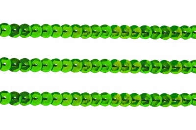 Пайетки "ОмТекс" на нитях, CREAM, 6 мм С / упак.73+/-1м, цв. 94 - зеленый - купить в Нефтеюганске. Цена: 297.48 руб.