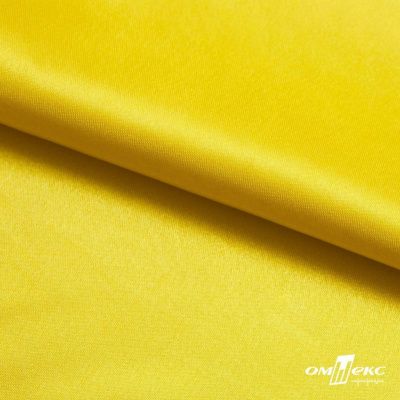 Поли креп-сатин 12-0643, 125 (+/-5) гр/м2, шир.150см, цвет жёлтый - купить в Нефтеюганске. Цена 157.15 руб.