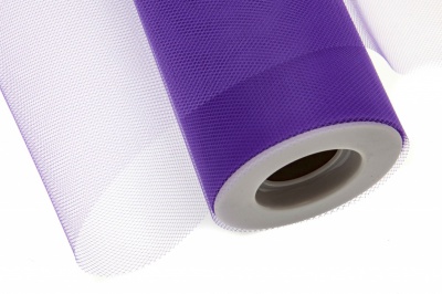 Фатин в шпульках 16-85, 10 гр/м2, шир. 15 см (в нам. 25+/-1 м), цвет фиолетовый - купить в Нефтеюганске. Цена: 101.71 руб.