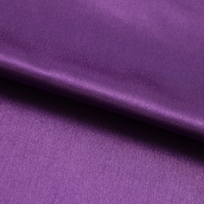 Поли креп-сатин 19-3536, 125 (+/-5) гр/м2, шир.150см, цвет фиолетовый - купить в Нефтеюганске. Цена 155.57 руб.