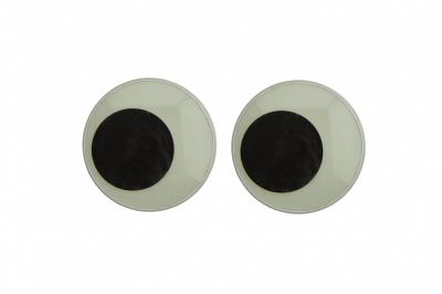 Глазки для игрушек, круглые, с бегающими зрачками, 40 мм/упак.20+/-2 шт, цв. -черно-белые - купить в Нефтеюганске. Цена: 158.73 руб.