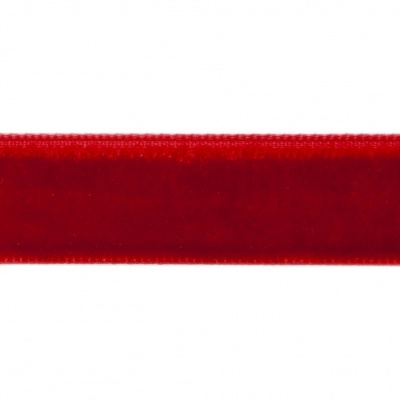 Лента бархатная нейлон, шир.12 мм, (упак. 45,7м), цв.45-красный - купить в Нефтеюганске. Цена: 392 руб.