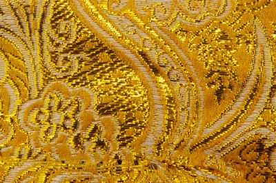 Ткань костюмная жаккард №12, 140 гр/м2, шир.150см, цвет жёлтый - купить в Нефтеюганске. Цена 383.29 руб.