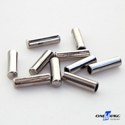 06033-Наконечник для шнура металл, отв. 4 мм, цв. никель - купить в Нефтеюганске. Цена: 6.08 руб.