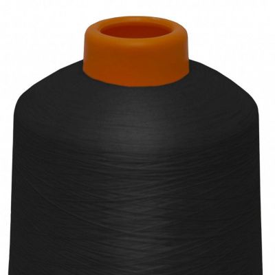 Нитки текстурированные некручёные, намот. 15 000 м, цвет чёрный - купить в Нефтеюганске. Цена: 204.10 руб.