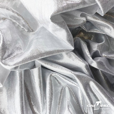 Трикотажное полотно голограмма, шир.140 см, #602 -белый/серебро - купить в Нефтеюганске. Цена 385.88 руб.
