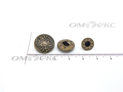 Кнопки металл 15 мм альфа антик с рис.№3  - купить в Нефтеюганске. Цена: 2.90 руб.