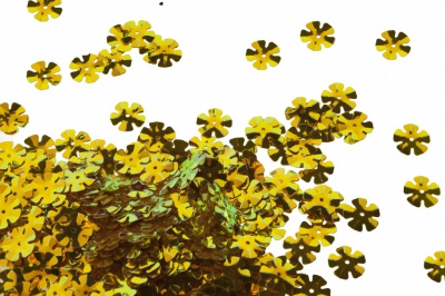 Пайетки "ОмТекс" россыпью,DOUBLE SIDED GOLD,цветок 14 мм/упак.50 гр, цв. 0460-золото - купить в Нефтеюганске. Цена: 80.12 руб.