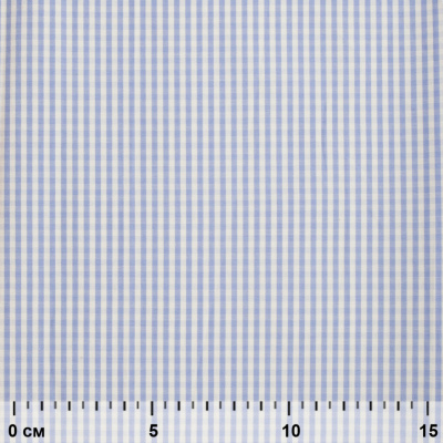 Ткань сорочечная Клетка Виши, 115 г/м2, 58% пэ,42% хл, шир.150 см, цв.2-голубой, (арт.111) - купить в Нефтеюганске. Цена 306.69 руб.