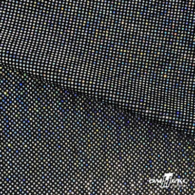 Трикотажное полотно голограмма, шир.140 см, #601-хамелеон чёрный - купить в Нефтеюганске. Цена 452.76 руб.