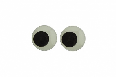Глазки для игрушек, круглые, с бегающими зрачками, 10 мм/упак.50+/-2 шт, цв. -черно-белые - купить в Нефтеюганске. Цена: 35.20 руб.