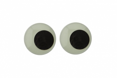 Глазки для игрушек, круглые, с бегающими зрачками, 24 мм/упак.50+/-2 шт, цв. -черно-белые - купить в Нефтеюганске. Цена: 60.93 руб.