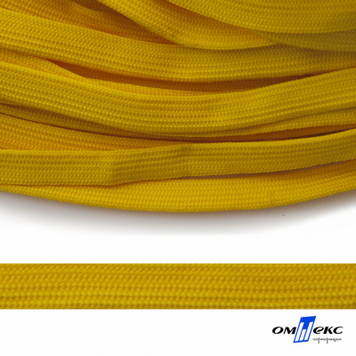 Шнур плетеный (плоский) d-12 мм, (уп.90+/-1м), 100% полиэстер, цв.269 - жёлтый - купить в Нефтеюганске. Цена: 8.62 руб.