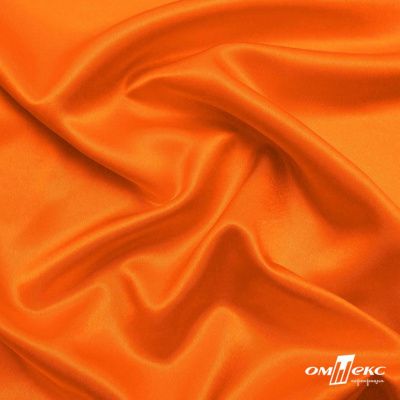 Поли креп-сатин 15-1263, 125 (+/-5) гр/м2, шир.150см, цвет оранжевый - купить в Нефтеюганске. Цена 155.57 руб.