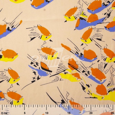 Плательная ткань "Софи" 14.1, 75 гр/м2, шир.150 см, принт птицы - купить в Нефтеюганске. Цена 241.49 руб.