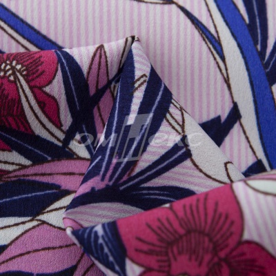Плательная ткань "Фламенко" 18.1, 80 гр/м2, шир.150 см, принт растительный - купить в Нефтеюганске. Цена 239.03 руб.