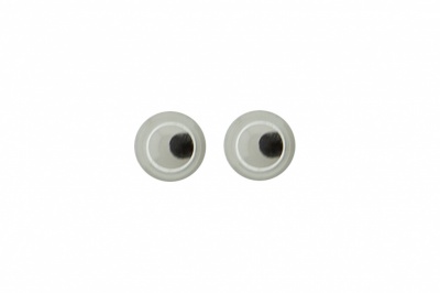 Глазки для игрушек, круглые, с бегающими зрачками, 6 мм/упак.100+/-5 шт, цв. -черно-белые - купить в Нефтеюганске. Цена: 30.13 руб.