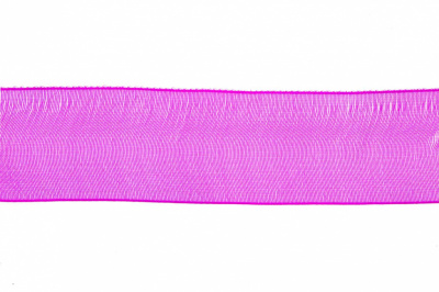 Лента органза 1015, шир. 10 мм/уп. 22,8+/-0,5 м, цвет ярк.розовый - купить в Нефтеюганске. Цена: 38.39 руб.