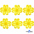 Кружево гипюр "Ромашка" 0575-1169, шир. 25 мм/уп.13,7 м, цвет 8208-жёлтый - купить в Нефтеюганске. Цена: 292.71 руб.