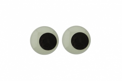 Глазки для игрушек, круглые, с бегающими зрачками, 15 мм/упак.50+/-2 шт, цв. -черно-белые - купить в Нефтеюганске. Цена: 47.40 руб.