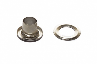 Люверсы металлические "ОмТекс", блочка/кольцо, (4 мм) - цв.никель - купить в Нефтеюганске. Цена: 0.24 руб.