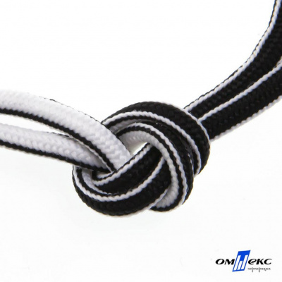 Шнурки #4-27, круглые 130 см, двухцветные (черно/белый) - купить в Нефтеюганске. Цена: 47.04 руб.