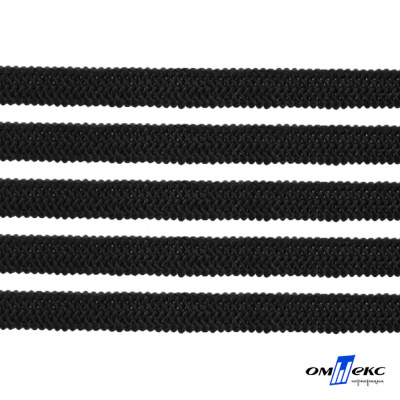 Лента эластичная вязанная (резинка) 4 мм (200+/-1 м) 400 гр/м2 черная бобина "ОМТЕКС" - купить в Нефтеюганске. Цена: 1.78 руб.
