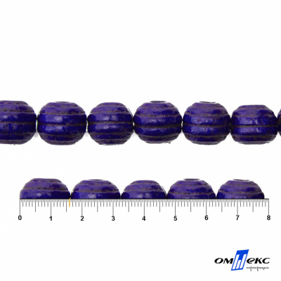 0309-Бусины деревянные "ОмТекс", 16 мм, упак.50+/-3шт, цв.018-фиолет - купить в Нефтеюганске. Цена: 62.22 руб.