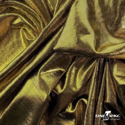 Трикотажное полотно голограмма, шир.140 см, #602 -чёрный/золото - купить в Нефтеюганске. Цена 385.88 руб.