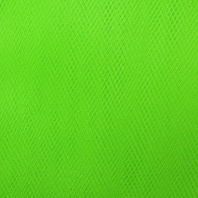 Фатин матовый 16-142, 12 гр/м2, шир.300см, цвет неон.зелёный - купить в Нефтеюганске. Цена 100.92 руб.