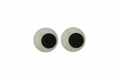 Глазки для игрушек, круглые, с бегающими зрачками, 8 мм/упак.100+/-2 шт, цв. -черно-белые - купить в Нефтеюганске. Цена: 28.86 руб.