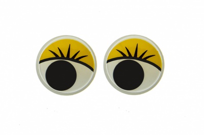 Глазки для игрушек, круглые, с бегающими зрачками, 15 мм/упак.50+/-2 шт, цв. -желтый - купить в Нефтеюганске. Цена: 113.01 руб.