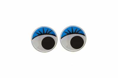 Глазки для игрушек, круглые, с бегающими зрачками, 8 мм/упак.50+/-2 шт, цв. -синий - купить в Нефтеюганске. Цена: 59.66 руб.