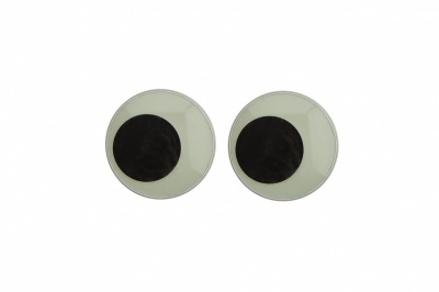 Глазки для игрушек, круглые, с бегающими зрачками, 18 мм/упак.50+/-2 шт, цв. -черно-белые - купить в Нефтеюганске. Цена: 41.81 руб.