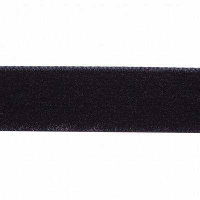 Лента бархатная нейлон, шир.12 мм, (упак. 45,7м), цв.03-черный - купить в Нефтеюганске. Цена: 448.27 руб.