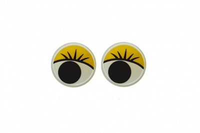 Глазки для игрушек, круглые, с бегающими зрачками, 8 мм/упак.50+/-2 шт, цв. -желтый - купить в Нефтеюганске. Цена: 59.05 руб.