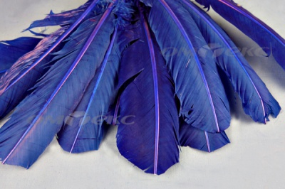 Декоративный Пучок из перьев, перо 23см/синий - купить в Нефтеюганске. Цена: 12.34 руб.