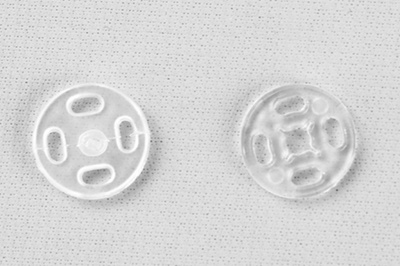 Кнопки пришивные пластиковые 11,5 мм, блистер 24шт, цв.-прозрачные - купить в Нефтеюганске. Цена: 59.44 руб.